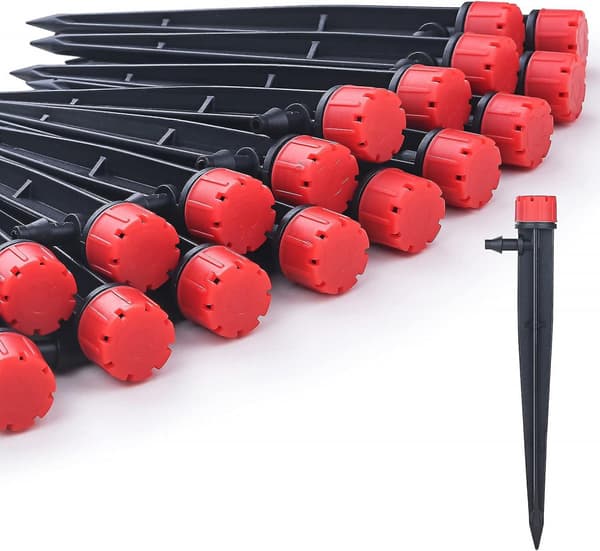 50pcs Drip Emitters for 1/4\" Drip Irrigation Tubing, Adjustable 3\"