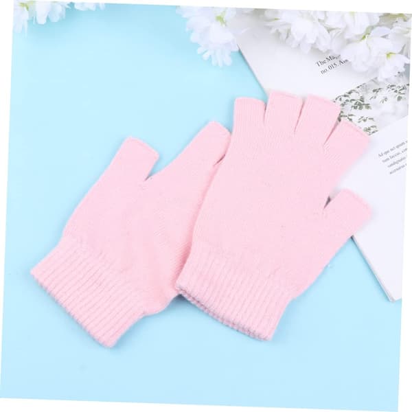 Women's Winter Knitted Half-Finger Gloves Soft Breathable Wool Blend Mittens Warm