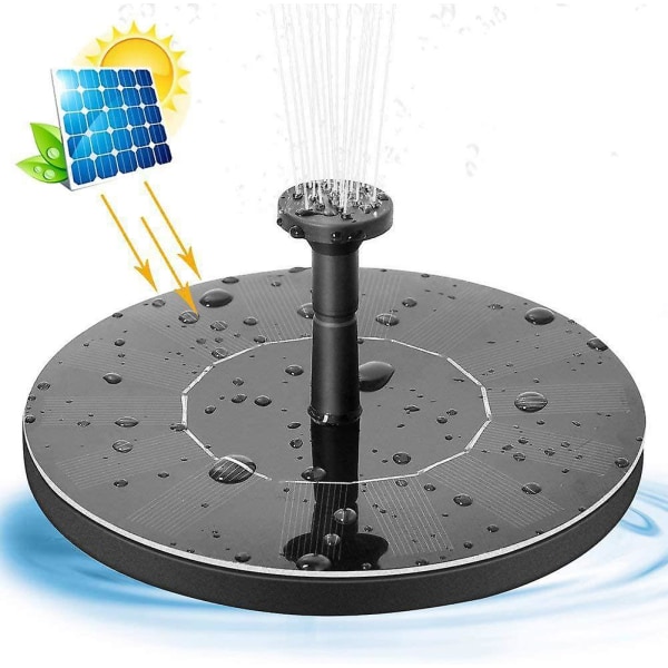 Solcellsfontän för fågelbad, 3.5w Mini Solcellsvattenfontän Frittstående Solcellsvattenpumpar med 5 Olika Munstycken, Solcellsfontän för Trädgård, Damm,