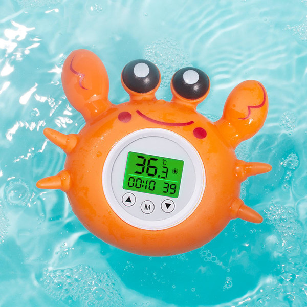 Flytande baby , badtermometer med rumstemperatur Trefärgad Fahrenheit bakgrundsbelyst display