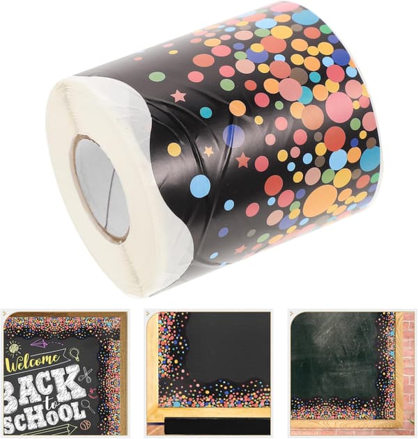 Black Bulletin Board Stickers, Removable Self-Adhesive Border Decals