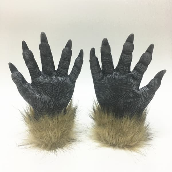 Horror Devil Ball Full Head Halloween Mask Wolf Gloves Cosplay w-FM-