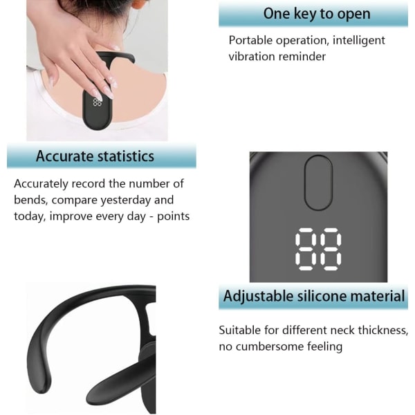 2 kpl Kannettava rauhoittava kaulainstrumentti vartalon muotoiluun tarkoitettu asentomuistutus miehille ja naisille, imusolmukkeiden hierontalaite niskaan