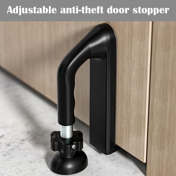 Portable Door Lock, Burglar-Proof, Portable Security Device, Burglar-Proof, Adjustable Double Protection, (Black) Security Device for
