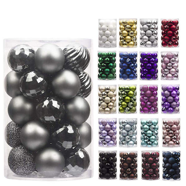 Siniset 34 kpl 4 cm särkymätöntä joulupallokoristetta joulukuuseen, häihin, syntymäpäiville ja juhlatunnelmaan