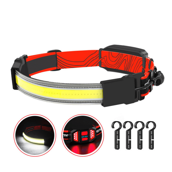 Superstark LED-strålkastare, USB uppladdningsbar ljusstrålkastare för vandring Löpning Fiskecamping.