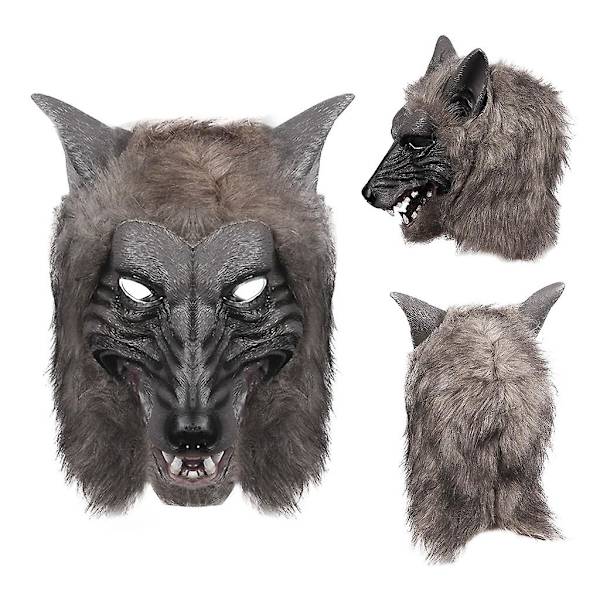 Halloween Horror Djevelkostyme Varulvmaske Fancy Party Rekvisitter Ulvehodeplagg