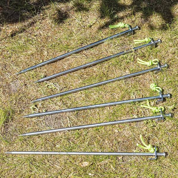 Galvanoidut teräskivet 40 cm L-koukulla, 6 kpl:n setti 1240