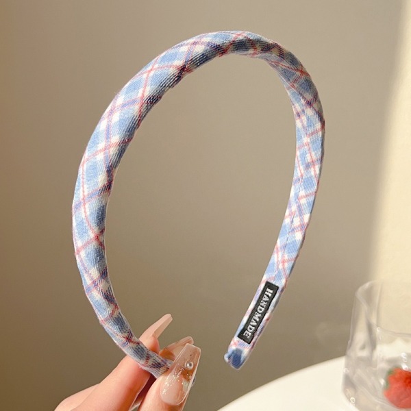 5 stk Rutete Hodebånd for Kvinner Trykte Stripe Hårbånd for Jenter Stoffbånd Hardt Hodeplagg Satin-Innpakket Hårbånd