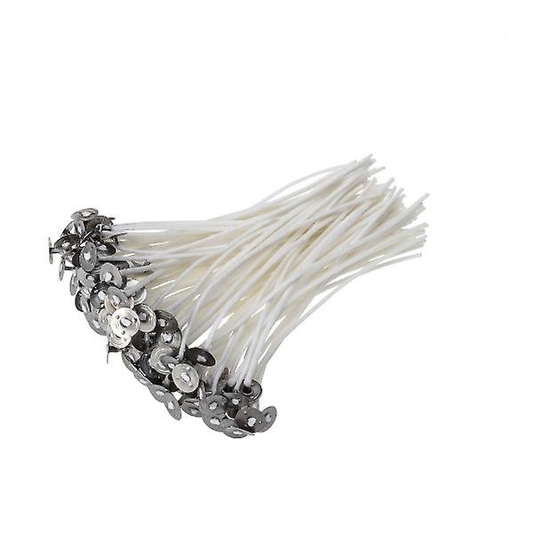 100pcs Candle Wicks Low Smoke Cotton Core With Tabs For Candle Making Candle Diy Craft Project (8cm)White