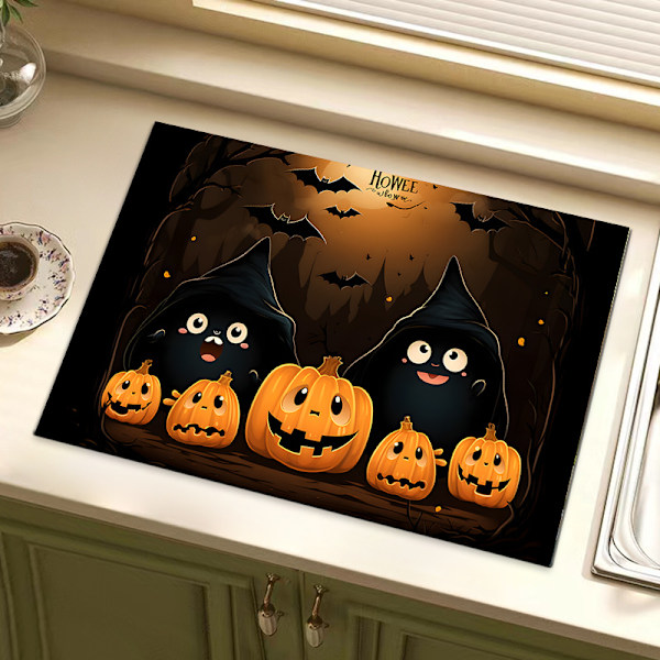 Pöytäliinat, 4 kpl, pestävät sisä- ja ulkokäyttöön, Halloween-aiheiset, kestävät, liukumattomat, lämmönkestävät pöytäliinat