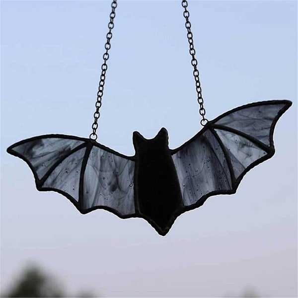 Gul Akryl Fönsterhängande Fladdermus Färgat Glas Fönsterhängande Halloween Fladdermus Gul