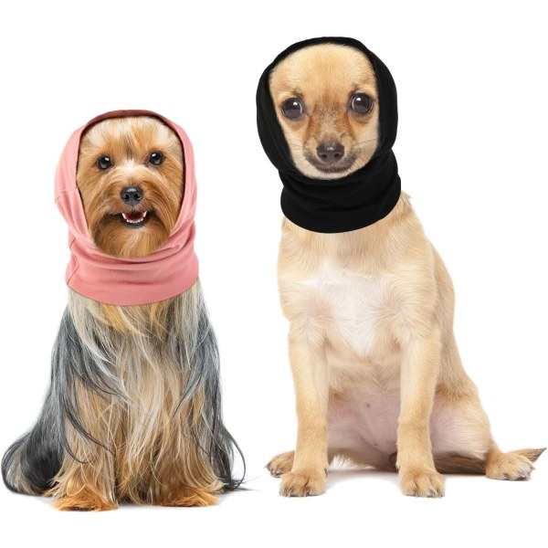 (Svart, Rosa, Liten) 2 Stykker Øredeksel for Hunder Muff Kjæledyr Ørebeskyttelse Klaff Hodeomslag Støydemping Hund Nakke og Ører Vintervarmer