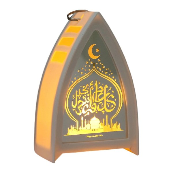 White2023 Festdekorationer Barngåva Al-adha Ornament LED Wind LanternWhite