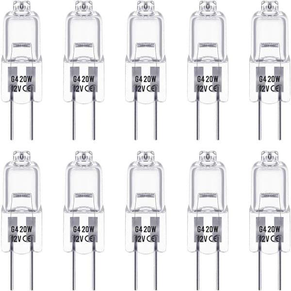 G4 Halogenlampor 20W 12V - Varmvit - 10-pack 20W 10st
