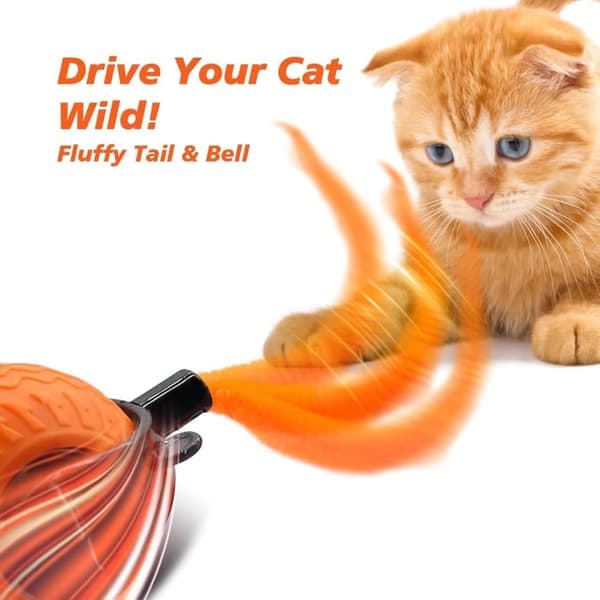 2-pack Interactive Cat Toy - Automatic Rolling Ball with Tail, 360° Movement, Two Speeds