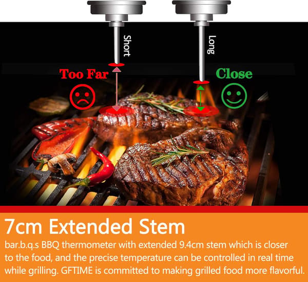 Udendørs BBQ Grill Ryger Rustfrit Stål Termometer, BBQ Ryger