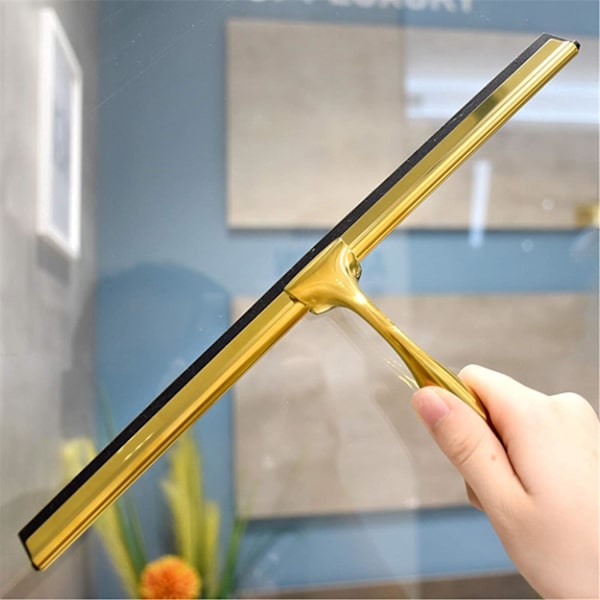 Badrumsdusch i rostfritt stål, torkare för badrum, glas, bilfönster (guld)