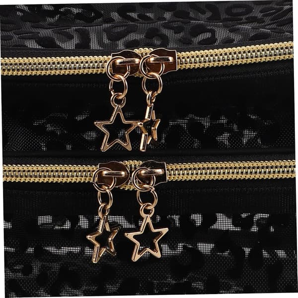 Compact Flocked Cosmetic Bag Portable Small Travel Toiletry Bag Storage Bag Double Layer