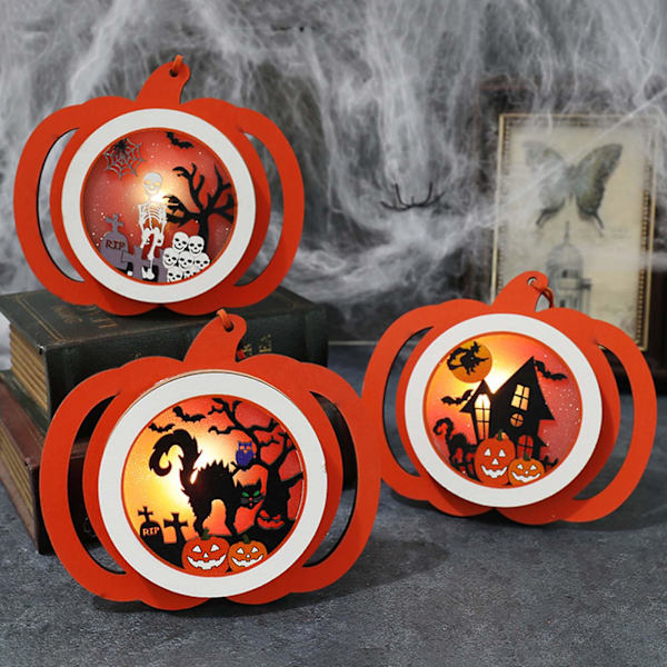 Retro-lyhty LED-kurpitsalyhty Halloween-tunnelmajuhlan koristeetC