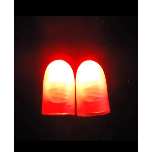 LED-fingerlampa (10 st) Tumljus + spik genom finger med bandage, magic lysande finger magic trick, falskt finger, busverktyg för hall