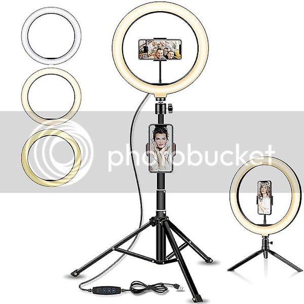 LED Ring Light Selfie med Udtrækkeligt Stativ og Fjernbetjening C