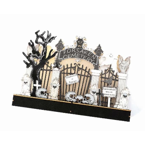 Halloween Wooden Graveyard Ghost Ornament for Creative Wood Model Decor