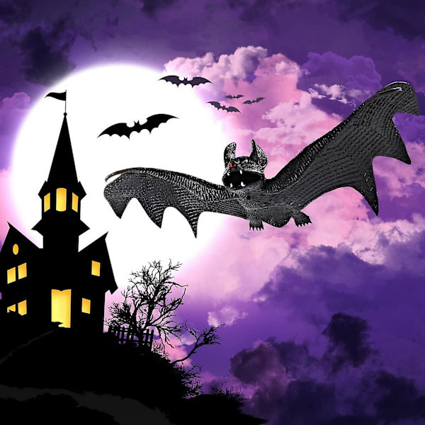 3 kpl/setti Halloween-juhlan koristeet Simulointieläimen riipus Pelottavat lepakot lelut Kummitustalo baarin kohtausten järjestely Riippuvat rekvisiitat 2XL