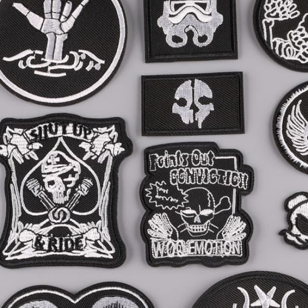 Broderilapp, (Hodeskalle/Punk) 16 STK Patch-dekal