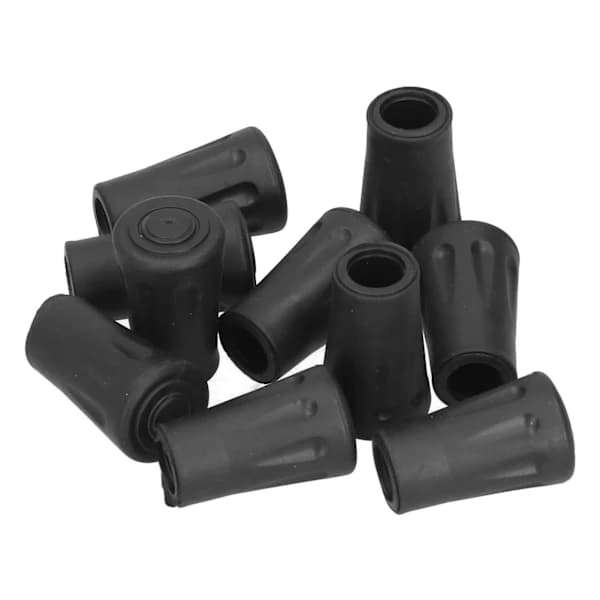 Metal Protective Layer Inside Trekking Pole Foot, Anti-Slip Heavy Duty Rubber for Trekking Pole, 10 Pcs Universal Fit End Tips, Replacement Part