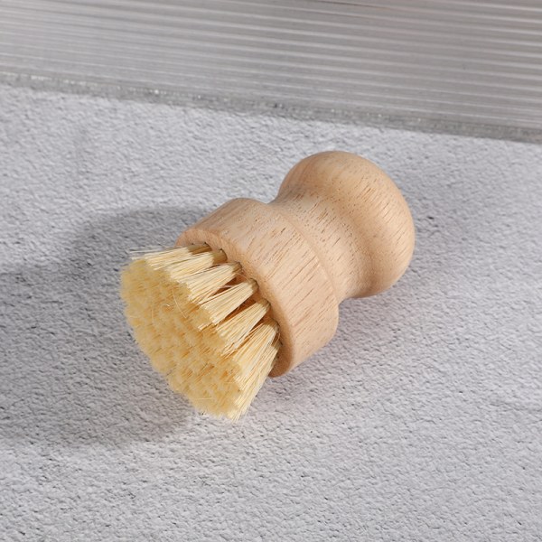 Palm Pot Brush - Bambus Rund 4 Pakker Mini Oppvaskbørste Naturlig Skrubbebørste Slitesterk Skrubber Rengjøringssett for Rengjøring av Potter, Panner og Grønnsaker