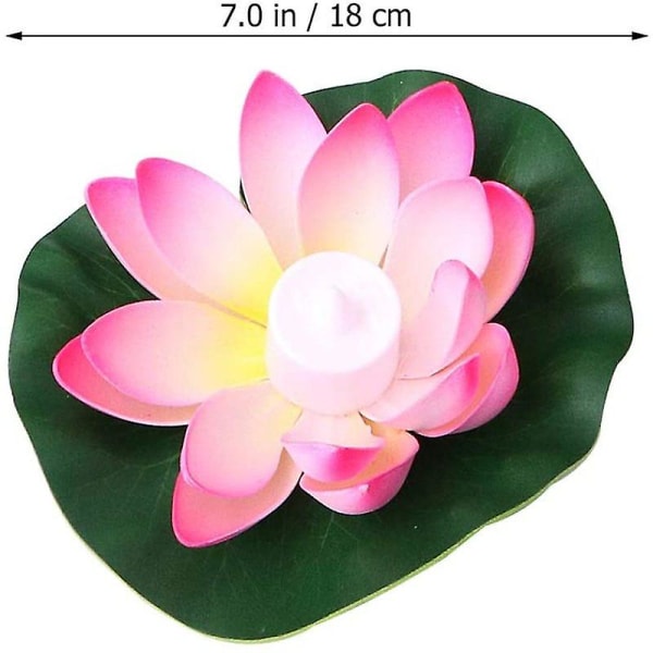 6 stk Flytende Blomster LED Lys Kunstige Vannliljer Lotus 18cm Ønskelanterne Hage Dam Basseng Påske Festival Fest Dekorasjon (blandet Farger)