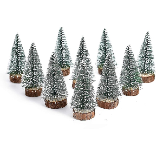 Mini Sne Frost Træer Mini Juletræ Plast Vinter Sne Ornamenter Bordplade Træer Til ferie Fest Gør-det-selv Værelsesindretning Hjem Bordplade Jul