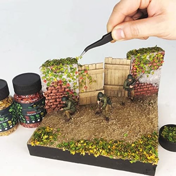 Realistiset Miniatyyrilehdet Simulaatiolehdet DIY Mini-Rautatie-Fairy Garden -Arkkitehtuuri Diorama -Maisema -Maisema