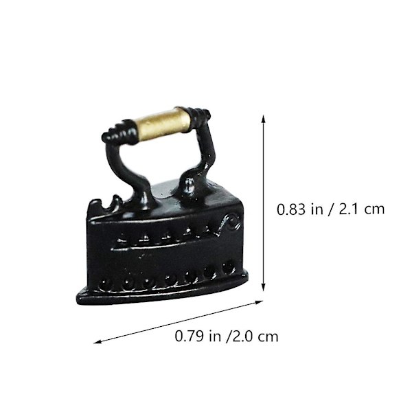 2 stk Mini Hus Retro Jernmodell Mini Møbler Sy Scene Tilbehør (svart)Svart2.1x2cm Black 2.1x2cm