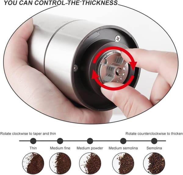 Electric Coffee Grinder Rechargeable Mini Coffee Grinder with Multiple Grind Settings Coffee Grinder Herb Grinder for Herbs Nuts Spices