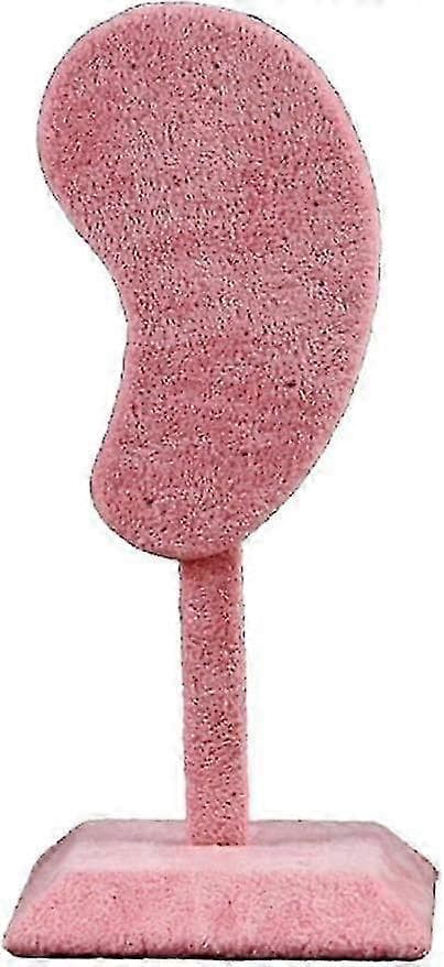 Mode Öronformad Örhängesdisplayställ Mikrofiber Örhängeshållare Öronklämma Stift Örhängesdisplayställ Rosa