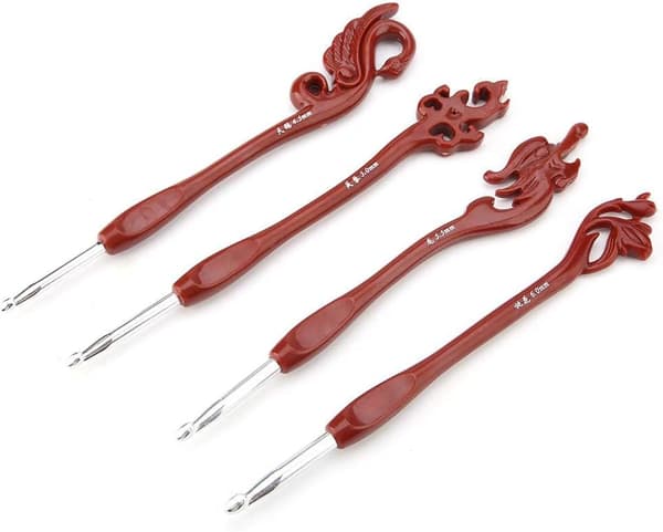 Retro Crochet Hooks Set, 8 Pcs Retro Birds Unique Crochet Hooks Set Knitting Smooth Needles Tools Ergonomic Handle