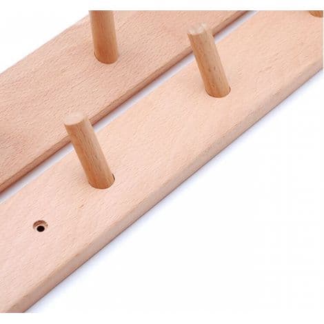 Linghhang - Solid Beech Coat Rack - 4 Hooks - Elegant Wall Mount for Hallway, Bathroom, Bedroom - Made in Europe