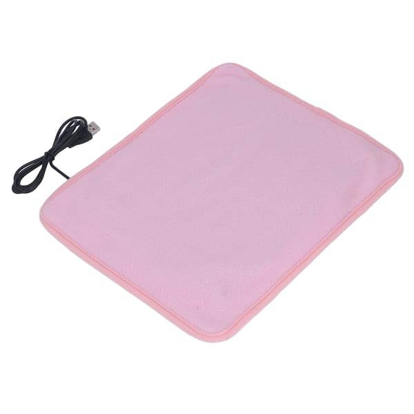 USB Heating Pad 3 Temperature Settings Keep Warm Shoulder Neck Leg Waist Heated Mat with Timer Pink