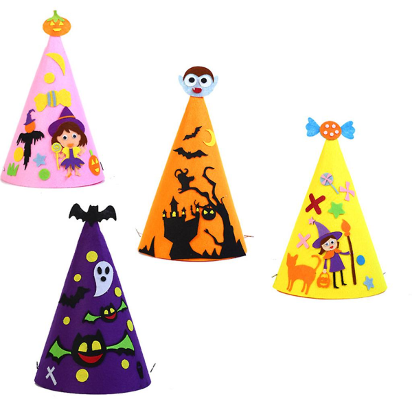 Interaktiv DIY-hatt med spetsig topp - Handgjorda hantverk för Halloween, barn och tonåringar - Svart slott