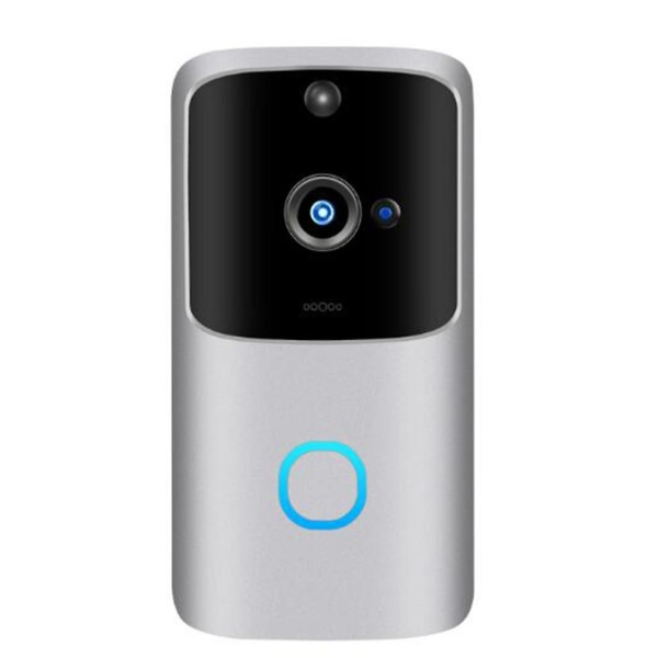 Trådløs Wifi Dørklokke Smart Video Telefon Visuel Intercom Dørklokke Sikker KameraSølv Silver