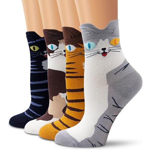 Termiske sokker i bomull Sokker Unisex sokker for voksne (4 katter), flerfarget, én størrelse
