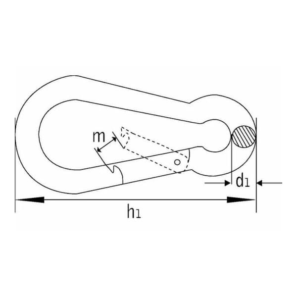 2x stålkroker, 7mm diameter x 70mm lengde