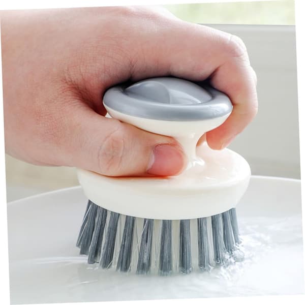 Grey Kitchen Cleaning Brush with Handle Multifunctional Dish Brush