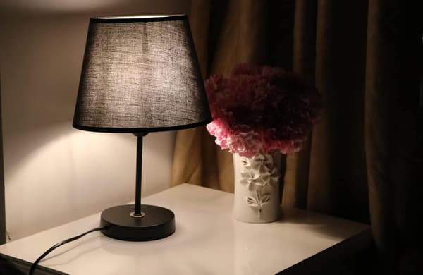 Moderne stoflampeskærm, lille lampeskærm til bordlampe E14/E27 - Sort - 14x13x13cm
