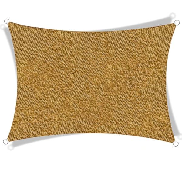 Polyesterfiberduk Vattentät Oxfordduk och UV-skydd. Rektangulär sandgul solsegel 2x5m