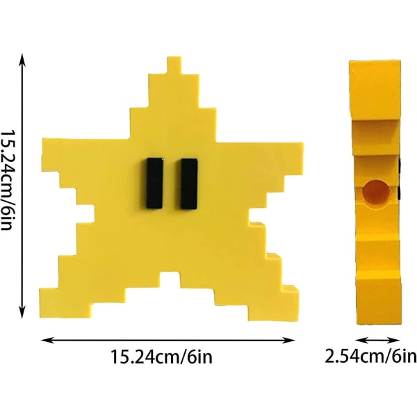 Retro Super Mario Pixel Stjärna Jul Topper Stjärna Kompatibel Med 3D Dekorativ Stjärna Kompatibel Med Julgran Dekoration Av C