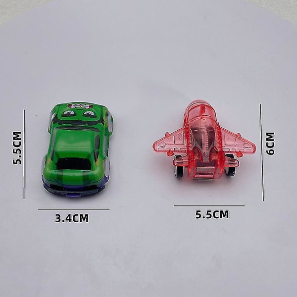 Lasten kuljetus pienet lelut läpinäkyvä taaksepäin vedettävä minilentokone sarjakuva animaatio autojuhla ulkona uutuus hauska lelut Random 5PCS