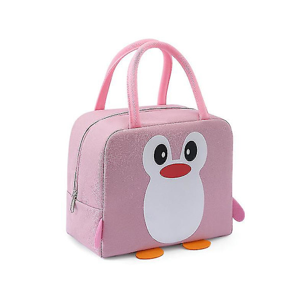 Lunchbox Cartoon Isoleringspåse Söt Pingvin Lunchpåse Aluminiumfolie Lunchpåse Student Lunchbox Påse Svart